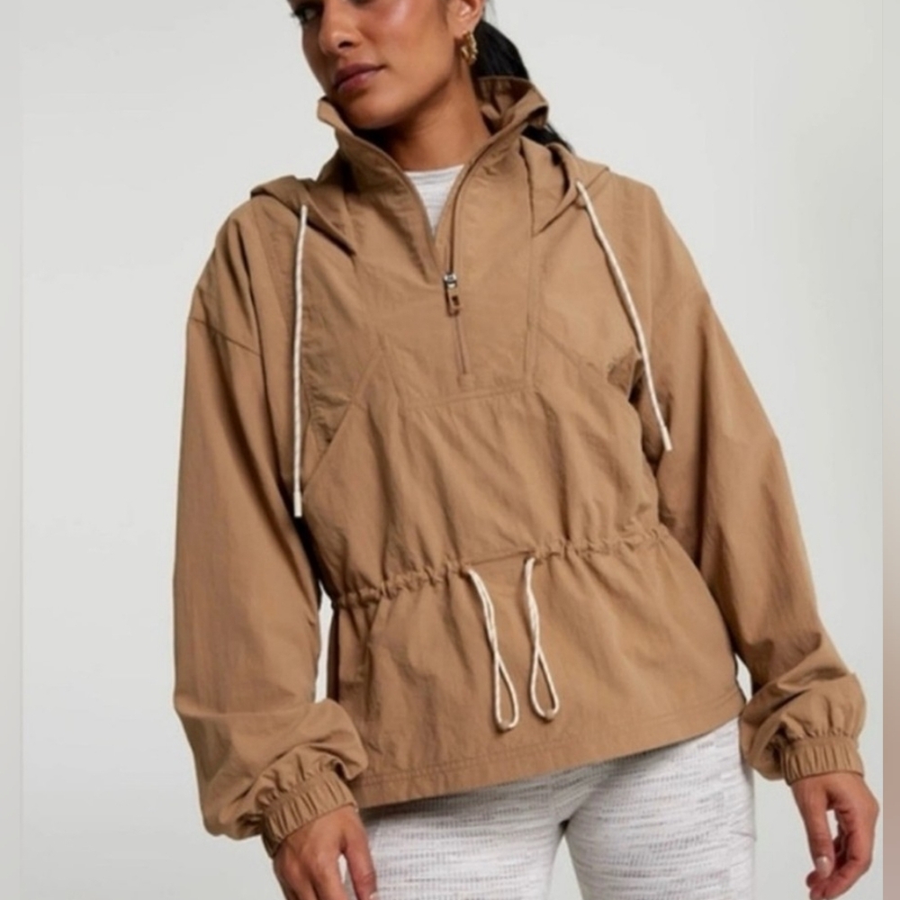 NWT Calia Women's Tan Brown Hooded Windbreaker Jacket